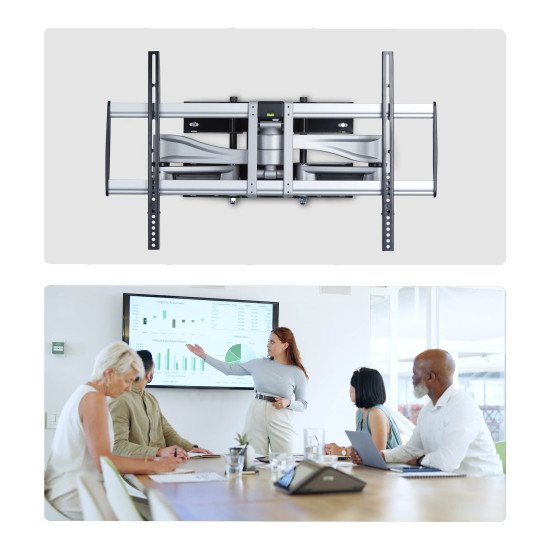 StarTech.com Support Mural Articulé Robuste pour Téléviseur à Écran Plat jusqu'à 100" et 85kg, VESA 800x500, Support à Profil Bas, Conforme TAA