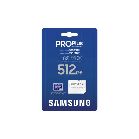 Samsung MB-MD512SA/EU mémoire flash 512 Go MicroSDXC UHS-I Classe 10 Samsung MB-MD512SA/EU mémoire flash 512 Go MicroSDXC UHS-I Classe 10