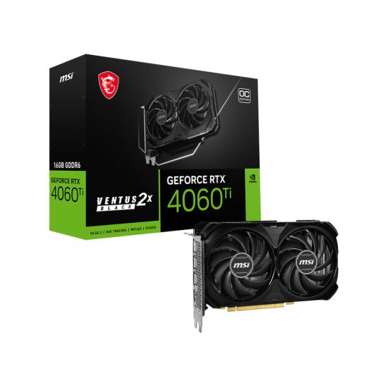 MSI GEFORCE RTX 4060 TI VENTUS 2X BLACK 16G OC carte graphique NVIDIA 16 Go GDDR6