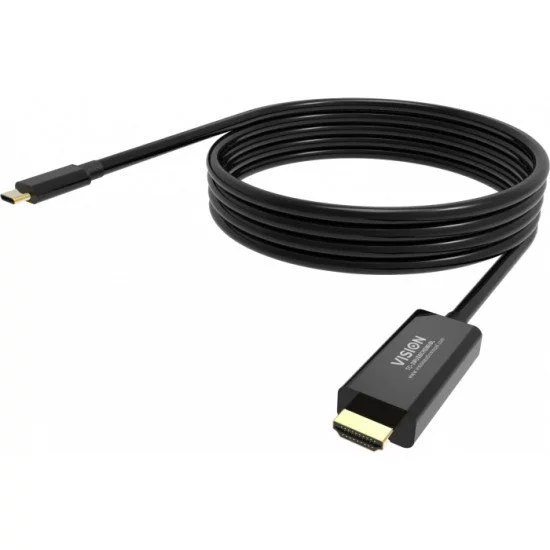 Vision TC 2MUSBCDP8K/BL câble DisplayPort 2 m USB Type-C Noir Vision TC 2MUSBCDP8K/BL câble DisplayPort 2 m USB Type-C Noir