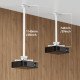 Manhattan Support de projecteur plafond, universel, Bras articulé, hauteur 745–1145 mm, charge max. 35 kg, blanc, rotation 360°, inclinaison ±20°, pivot ±8°