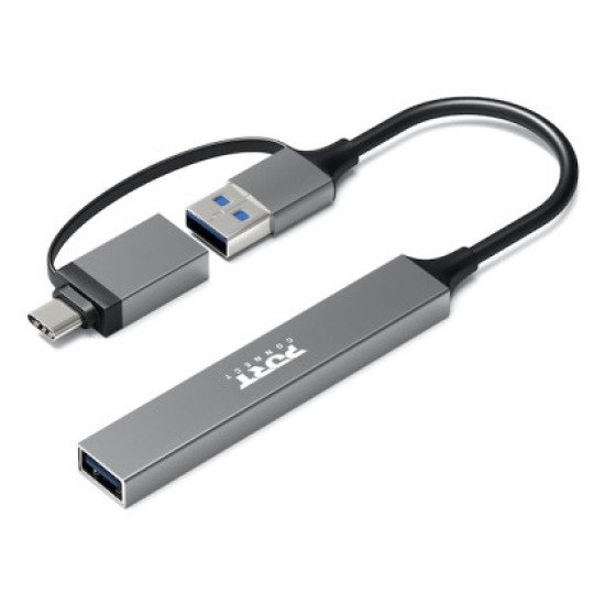 Port Designs 900160 hub & concentrateur USB Type-C 5000 Mbit/s Argent