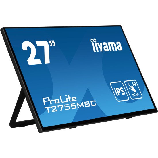 iiyama ProLite T2755MSC-B1 écran PC 68,6 cm (27") 1920 x 1080 pixels Full HD LED Écran tactile Dessus de table Noir