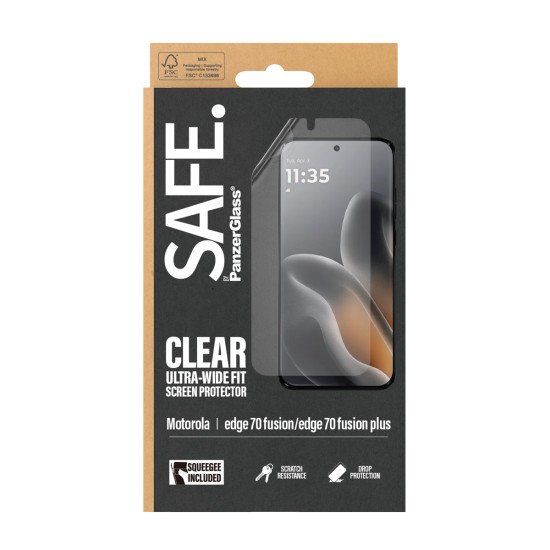PanzerGlass SAFE. by ® Film Screen Protector Motorola moto edge 70 Fusion 5G | edge 70 Fusion+ | Ultra-Wide Fit Protection d'écran transparent 1 pièce(s)