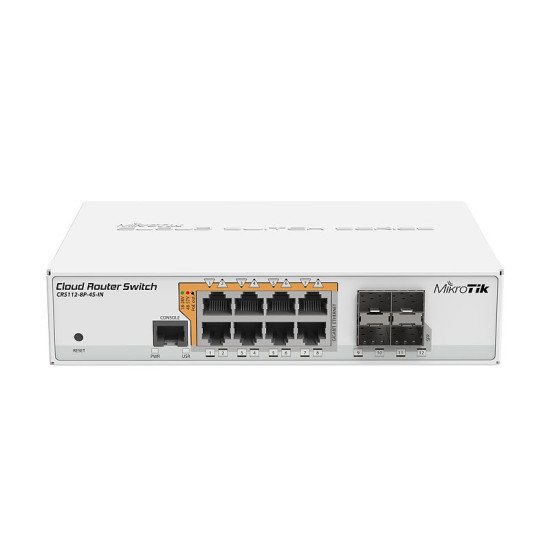 Mikrotik CRS112-8P-4S-IN commutateur réseau Gigabit Ethernet (10/100/1000) Connexion Ethernet POE Blanc