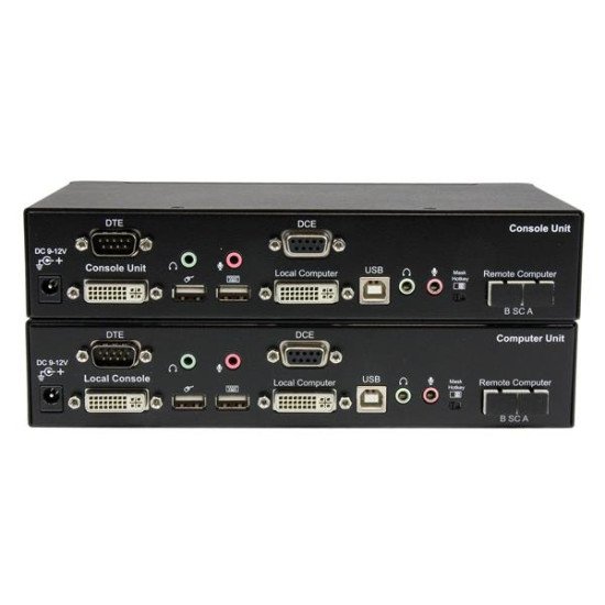 StarTech.com Extendeur de Console KVM par Fibre Optique Multi-Mode avec DVI, USB, Série et Audio