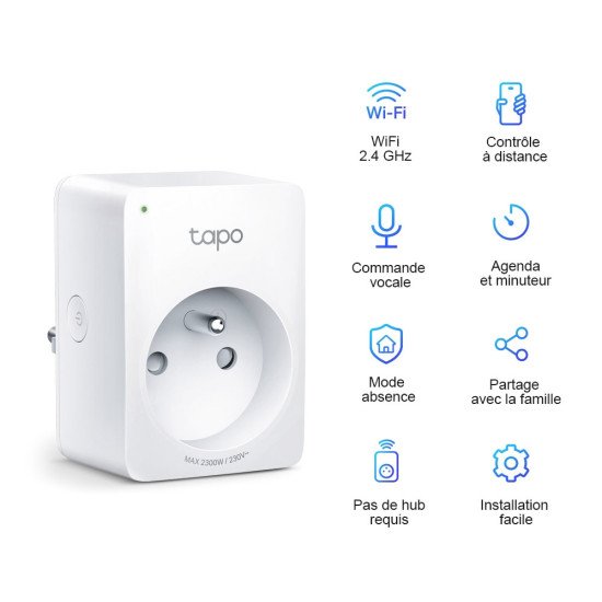TP-Link Tapo P100 (2-pack) 2990 W Maison Blanc