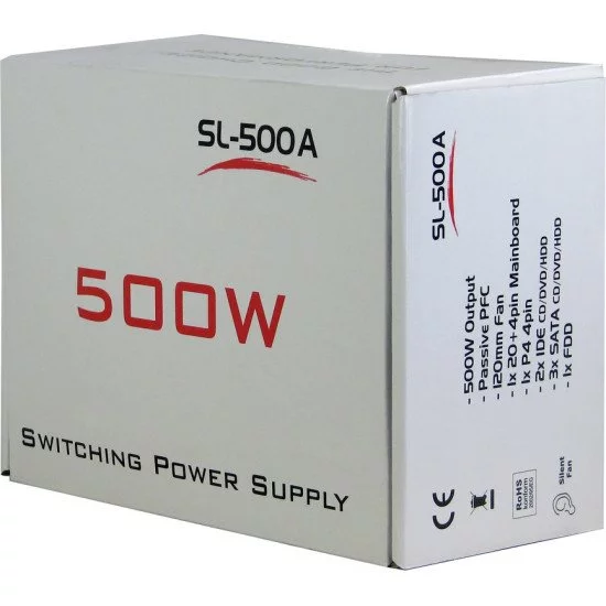 Inter-Tech SL-500A Alimentation 500 W 20+4 pin ATX ATX Gris Inter-Tech SL-500A Alimentation 500 W 20+4 pin ATX ATX Gris
