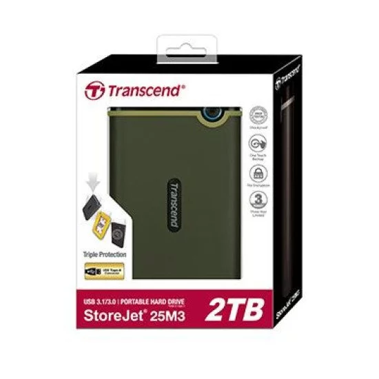 TRANSCEND DISQUE EXTERNE 1TO(1000GO) - USB 3.0 - NOIR
