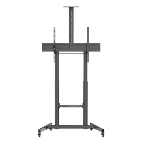 Manhattan Support sur roulettes pour TV/moniteurs, réglage hauteur par manivelle, écrans 37" à 120", Compatibilité VESA : de 200x200 à 1000x600 mm (vérifiez les dimensions des quatre trous de fixation à l'arrière), charge max. 120 kg, hauteur 11