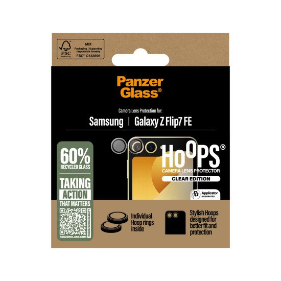 PanzerGlass ® Hoops® Transparent Camera Lens Protector Samsung Galaxy Z Flip7 FE Protection d'écran transparent 1 pièce(s) PanzerGlass ® Hoops® Transparent Camera Lens Protector Samsung Galaxy Z Flip7 FE Protection d'écran transparent 1 pièce(s)