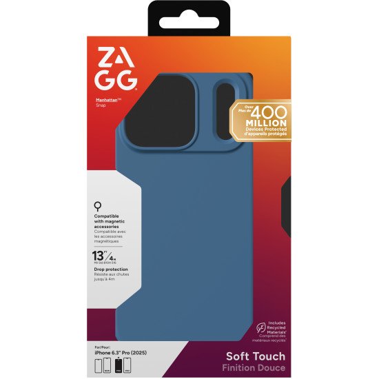 ZAGG Manhattan Snap coque de protection pour téléphones portables 16 cm (6.3") Housse Bleu