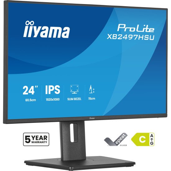 iiyama ProLite XB2497HSU-B1 écran PC 60,5 cm (23.8") 1920 x 1080 pixels Full HD LED Noir