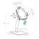 Manhattan Support antivol de bureau pour tablette/iPad, universel, rotation 360°, inclinaison +20° à -110°, verrouillable, blanc, tablettes 7,9"–11"