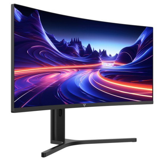 V7 Moniteur incurvé L340WQ-HAS 34 po d'espace de visionnage - WQHD - 3440 x 1440 - Réglable en hauteur