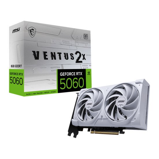 MSI GeForce RTX 5060 8G VENTUS 2X OC WHITE NVIDIA 8 Go GDDR7 MSI GeForce RTX 5060 8G VENTUS 2X OC WHITE NVIDIA 8 Go GDDR7