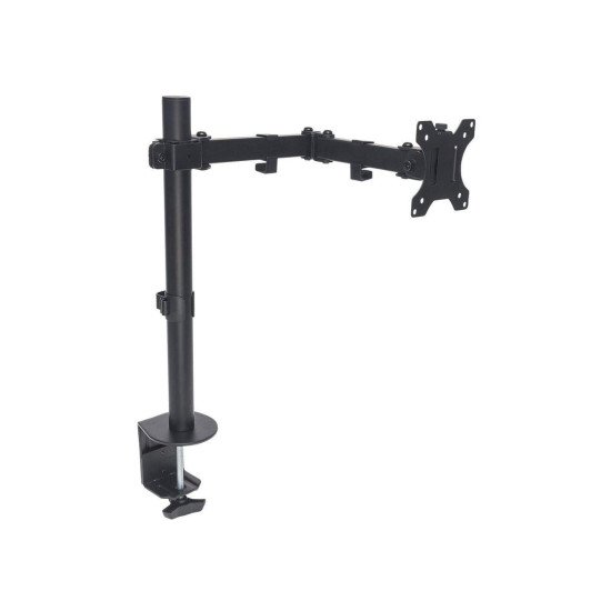 Manhattan Support de bureau pour TV/moniteurs (Bras articulé), écrans 13" à 27", fixation à l'arrière par pince, Compatibilité VESA : 75x75 et 100x100 mm (vérifiez les dimensions des quatre trous de fixation à l'arrière), charge max. 8 kg