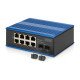 Digitus Commutateur industriel 8 + 2 ports Gigabit Ethernet PoE