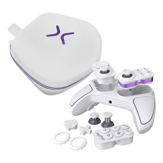 Turtle Beach Victrix Pro BFG Reloaded Blanc Xbox Manette de gaming modulaire sans fil w/Bluetooth, module Fightpad et effet Hall pour Xbox Series X et S, Xbox One et PC