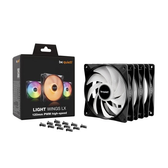 be quiet! Light Wings LX 120 mm PWM | Ventilateur PC ARGB high-speed, Pack de 3