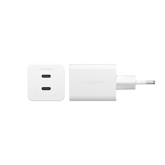PanzerGlass empower by ® Turbo 45W Charger incl. 2 x USB-C | EU Plug | Silver White Protection d'écran transparent Universel 1 pièce(s)