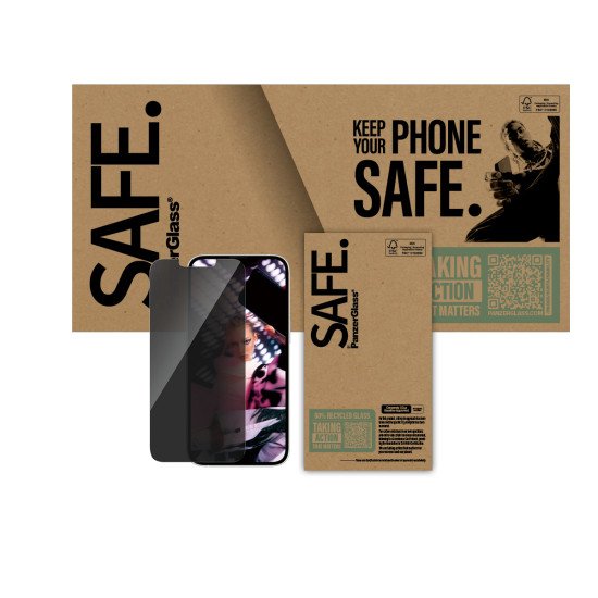 PanzerGlass SAFE. by ® Privacy Screen Protector iPhone 16e | 14 | 13 | 13 Pro | Ultra-Wide Fit Protection d'écran transparent Apple 1 pièce(s)
