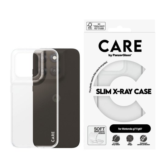 PanzerGlass CARE™ by ® TPU Case Transparent Motorola moto G77 | G67 coque de protection pour téléphones portables Housse