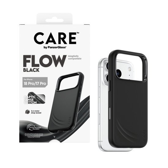 PanzerGlass CARE™ by ® Flow Case Black w. MagSafe iPhone 2026 Pro | 17 Pro coque de protection pour téléphones portables Housse Transparent