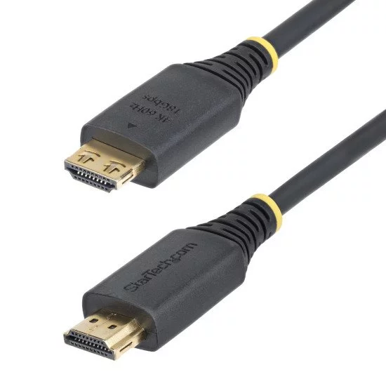 StarTech.com Câble HDMI Haut Débit de 90cm avec Connecteur à Pince, 4K 60Hz/1440p 144Hz, HDR10/HDCP 2.2/ARC, 18Gbps, UHD HDMI 2.0, Cordon pour TV/Moniteur/Écran, Gaine TPE StarTech.com Câble HDMI Haut Débit de 90cm avec Connecteur à Pince, 4K 60Hz/1440p 144Hz, HDR10/HDCP 2.2/ARC, 18Gbps, UHD HDMI 2.0, Cordon pour TV/Moniteur/Écran, Gaine TPE