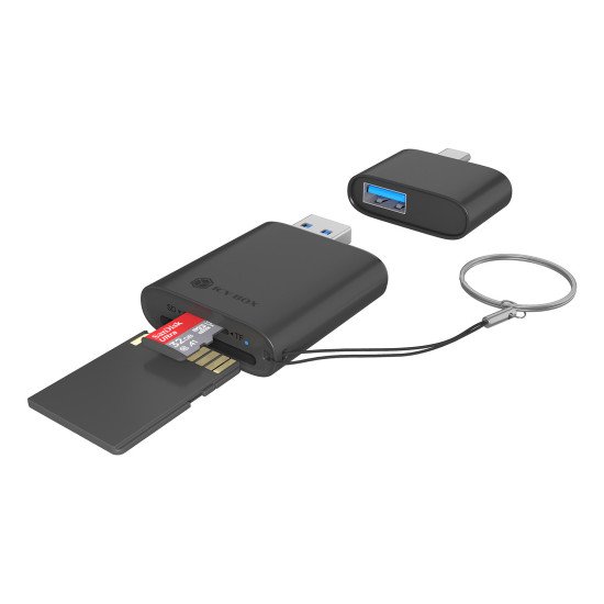 ICY BOX Lecteur de cartes 2 en 1 via interface USB Type-A & USB Type-C