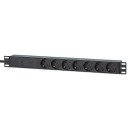 Intellinet Unité de distribution d'alimentation (PDU) 19" 1U à 7 prises EU, protection contre les surtensions (500 joules / 19 500 A), 16 A, montage horizontal, prises EU CEE 7/3, câble d'alimentation 3 m, sortie, montage en rack, garantie trois ans