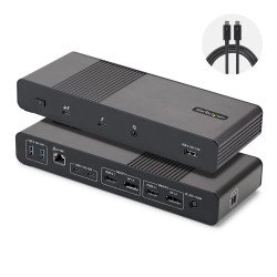 StarTech.com 206UE-TB5USB4DOCK station d'accueil Avec fil Thunderbolt 5 Noir, Gris