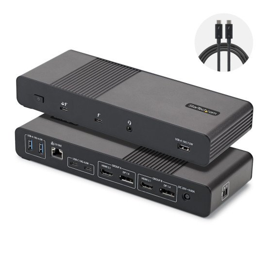 StarTech.com 206UE-TB5USB4DOCK station d'accueil Avec fil Thunderbolt 5 Noir, Gris