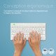 R-Go Tools Clavier ergonomique R-Go Compact Break, clavier compact avec logiciel de pause,QWERTZ (CH), Bluetooth, blanc