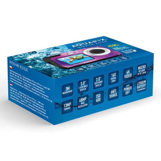 Easypix Aquapix W3048 Edge Violet Appareil-photo compact 13 MP CMOS 3840 x 2160 pixels Easypix Aquapix W3048 Edge Violet Appareil-photo compact 13 MP CMOS 3840 x 2160 pixels