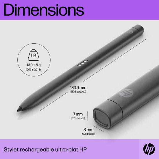 HP Stylet rechargeable ultra-plat