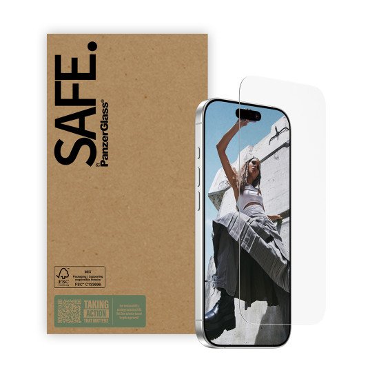 PanzerGlass SAFE. by ® Screen Protector iPhone 17 | iPhone 17 Pro | iPhone 16 Pro | Ultra-Wide Fit Protection d'écran transparent Apple 10 pièce(s)
