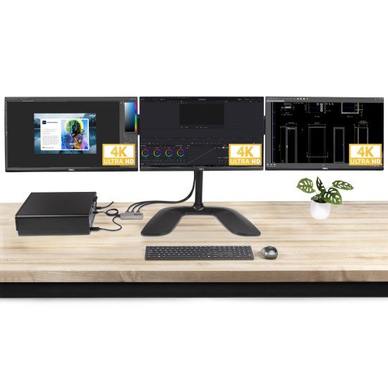 StarTech.com Hub MST à 3 Ports - DisplayPort vers 3x HDMI, Trois Moniteurs 4K 60Hz, Adaptateur Vidéo Multi-Moniteur DP 1.4, Câble Intégré de 30 cm, Alimentation USB, Windows Uniquement