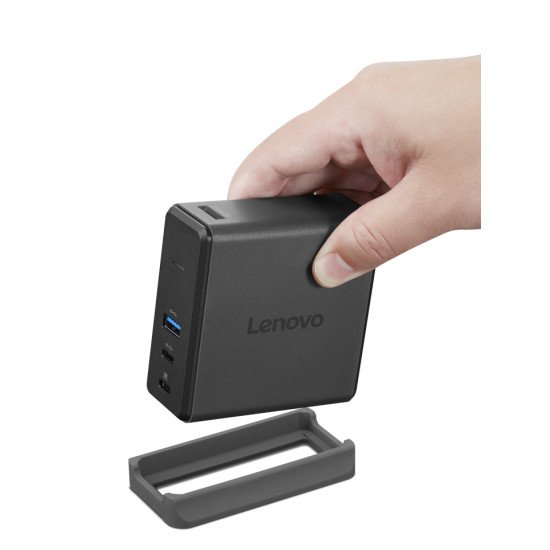 Lenovo G0AE0065EU station d'accueil Avec fil USB 3.2 Gen 1 (3.1 Gen 1) Type-C Noir, Gris