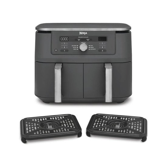 Ninja DZ400EU friteuse Double 9,5 L Autonome 2470 W Friteuse d'air chaud Gris Ninja DZ400EU friteuse Double 9,5 L Autonome 2470 W Friteuse d'air chaud Gris