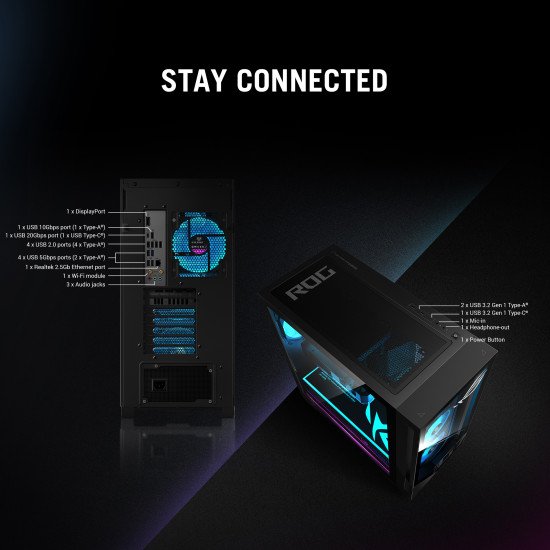 ASUS ROG G700 GM700TZ-R9800X179W AMD Ryzen™ 7 9800X3D 64 Go DDR5-SDRAM 2 To SSD AMD Radeon RX 9070 XT Windows 11 Home Tower PC Noir