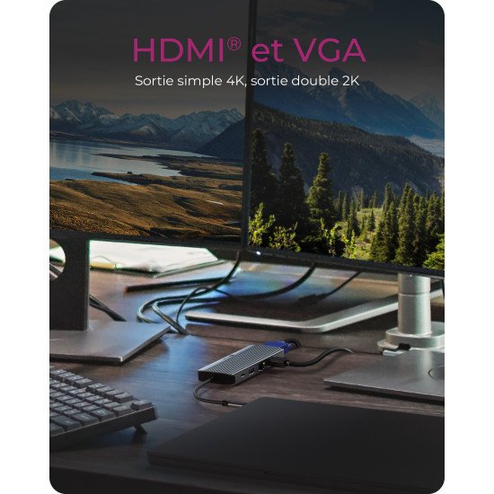 ICY BOX IB-DK4040a-CPD Avec fil USB 3.2 Gen 1 (3.1 Gen 1) Type-C Aluminium, Argent