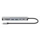 Manhattan Dock/hub USB-C avec lecteur de cartes, 5 ports : HDMI, 2x USB-A + 2x USB-C, avec Power Delivery (PD) 100 W - nécessite un chargeur USB-C externe (non inclus). Alimenté par USB (aucune alimentation externe requise) lorsque le PD n'est pas utilisé