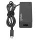 Manhattan Chargeur pour ordinateur portable USB-C Power Delivery 65 W, adaptateur secteur vers USB-C, tension universelle pour la plupart des ordinateurs portables, idéal en remplacement, avec câble secteur amovible et câble USB-C PD intégré, noir