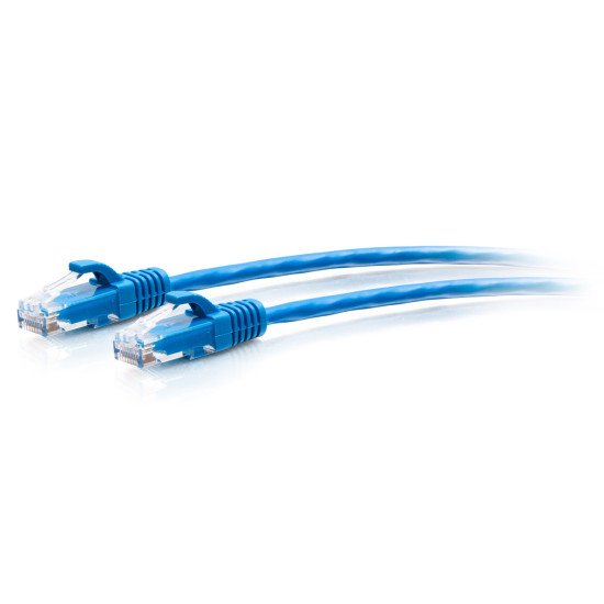 C2G Câble de raccordement Ethernet fin Cat6a non blindé (UTP) avec protection anti-accrochage de 1,2 m - Bleu