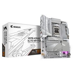 GIGABYTE Carte mère X870 A ELITE WF7 ICE - Prend en charge les processeurs AMD Ryzen 9000, VRM numérique 16+2+2 phases, jusqu'à 8000MHz DDR5 (OC), 4xPCIe 5.0 + 4xM.2, Wi-Fi 7, LAN 2.5GbE, USB 3.2 Gen 2x2 GIGABYTE Carte mère X870 A ELITE WF7 ICE - Prend en charge les processeurs AMD Ryzen 9000, VRM numérique 16+2+2 phases, jusqu'à 8000MHz DDR5 (OC), 4xPCIe 5.0 + 4xM.2, Wi-Fi 7, LAN 2.5GbE, USB 3.2 Gen 2x2