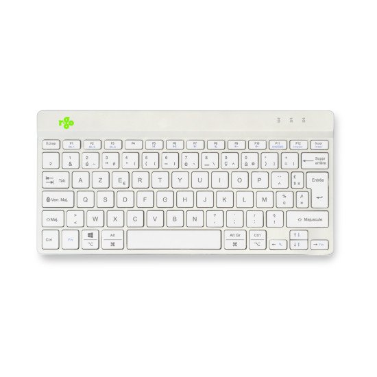 R-Go Tools Clavier ergonomique R-Go Compact Break, clavier compact avec logiciel de pause,AZERTY (FR), Bluetooth, blanc