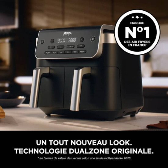 Ninja DualZone Double 7,6 L Autonome Friteuse d'air chaud Noir