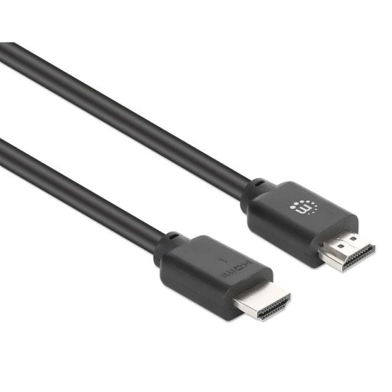 Manhattan Câble HDMI 4K@60 Hz avec Ethernet, 1 m, adapté à TOUT les usages 4K et 1080p/HD - lors de la mise à niveau ou préparez-la pour le moment où vous en aurez besoin, mâle à mâle, noir, Ultra HD 4K x 2K, garantie à vie, équivalent à HDMM1MP