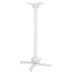 Manhattan Support de projecteur plafond, universel, Bras articulé, hauteur 745–1145 mm, charge max. 35 kg, blanc, rotation 360°, inclinaison ±20°, pivot ±8°